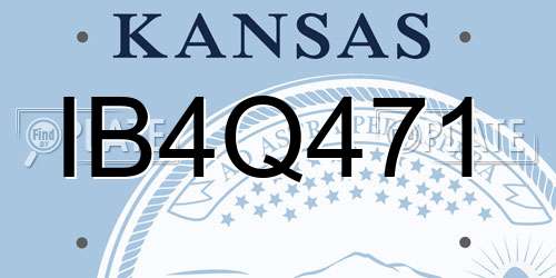 IB4Q471 Kansas License Plate