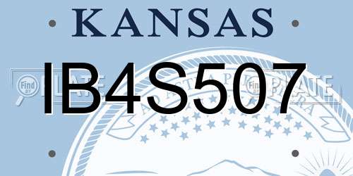 IB4S507 Kansas License Plate