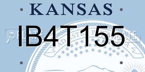 IB4T155 Kansas License Plate