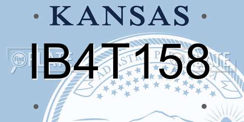 IB4T158 Kansas License Plate