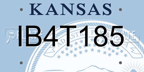 IB4T185 Kansas License Plate