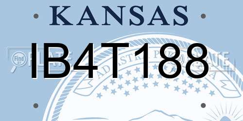 IB4T188 Kansas License Plate