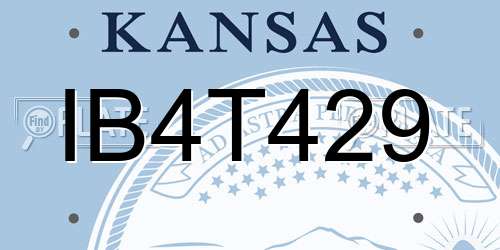 IB4T429 Kansas License Plate