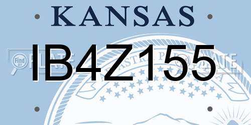 IB4Z155 Kansas License Plate