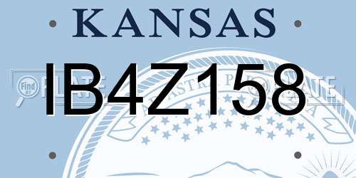 IB4Z158 Kansas License Plate