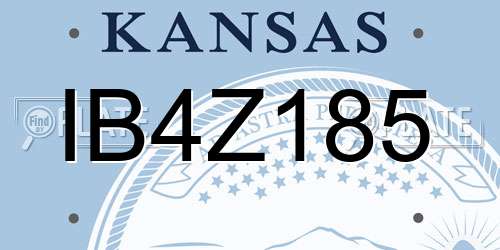IB4Z185 Kansas License Plate