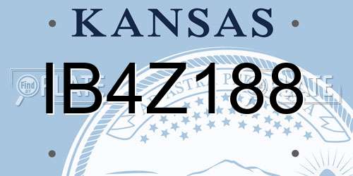 IB4Z188 Kansas License Plate