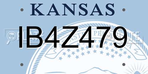 IB4Z479 Kansas License Plate