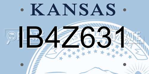 IB4Z631 Kansas License Plate
