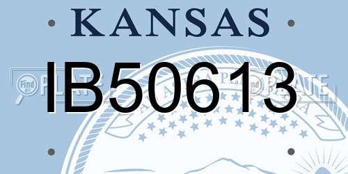 IB50613 Kansas License Plate