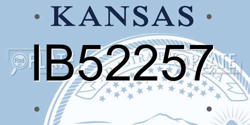 IB52257 Kansas License Plate