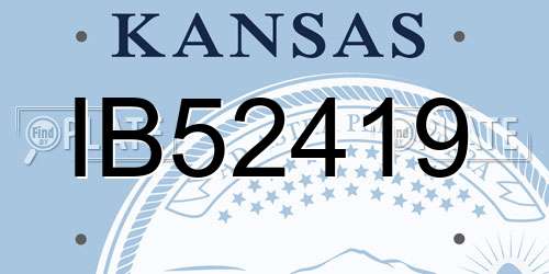 IB52419 Kansas License Plate
