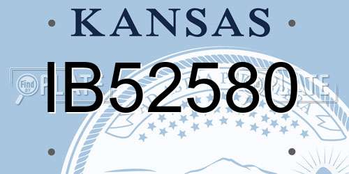IB52580 Kansas License Plate