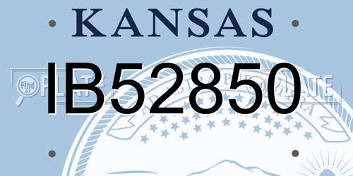 IB52850 Kansas License Plate