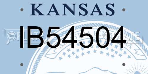 IB54504 Kansas License Plate