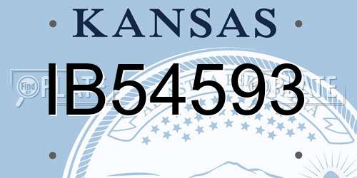 IB54593 Kansas License Plate