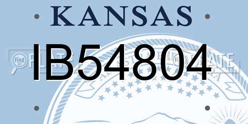IB54804 Kansas License Plate