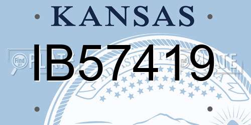 IB57419 Kansas License Plate