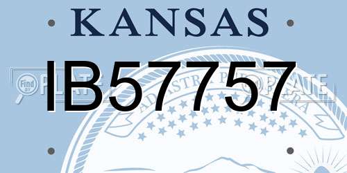 IB57757 Kansas License Plate