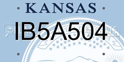 IB5A504 Kansas License Plate