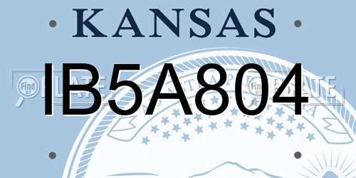 IB5A804 Kansas License Plate