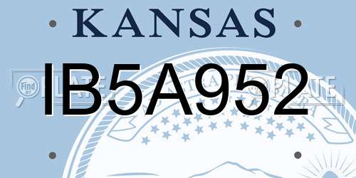 IB5A952 Kansas License Plate