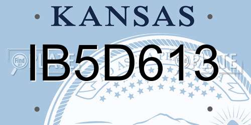 IB5D613 Kansas License Plate