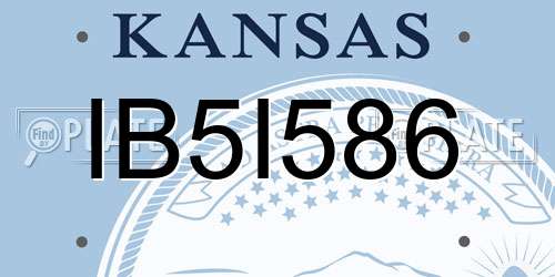 IB5I586 Kansas License Plate