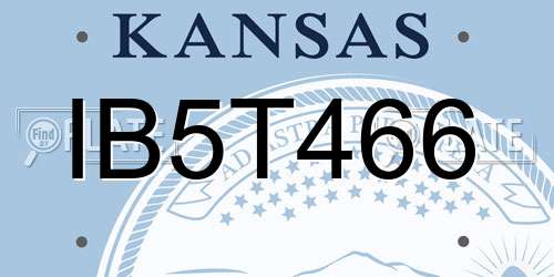 IB5T466 Kansas License Plate