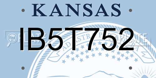 IB5T752 Kansas License Plate