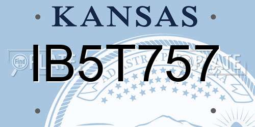 IB5T757 Kansas License Plate
