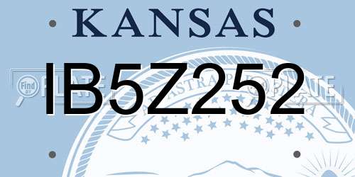 IB5Z252 Kansas License Plate