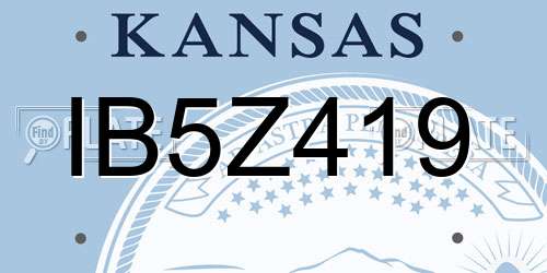 IB5Z419 Kansas License Plate