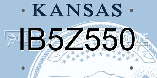 IB5Z550 Kansas License Plate