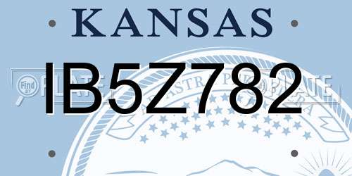 IB5Z782 Kansas License Plate