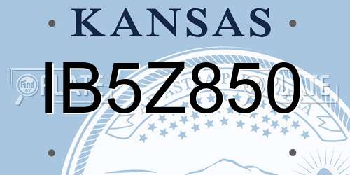 IB5Z850 Kansas License Plate