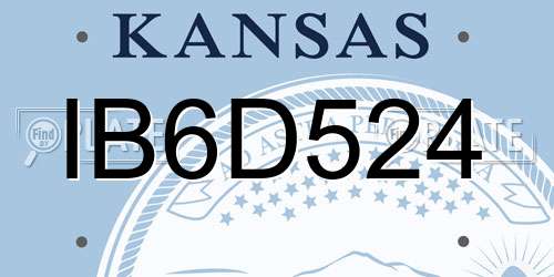IB6D524 Kansas License Plate