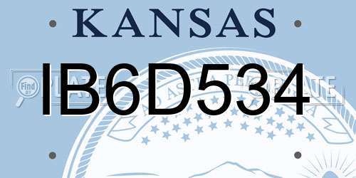 IB6D534 Kansas License Plate