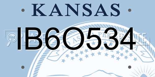 IB6O534 Kansas License Plate