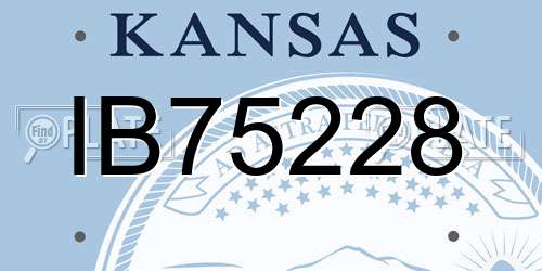 IB75228 Kansas License Plate