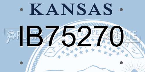 IB75270 Kansas License Plate