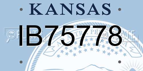 IB75778 Kansas License Plate