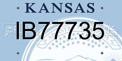 IB77735 Kansas License Plate