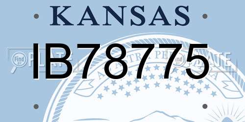 IB78775 Kansas License Plate