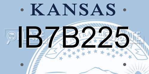 IB7B225 Kansas License Plate