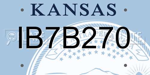 IB7B270 Kansas License Plate