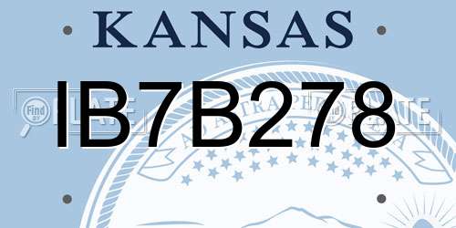 IB7B278 Kansas License Plate
