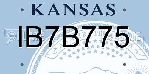 IB7B775 Kansas License Plate