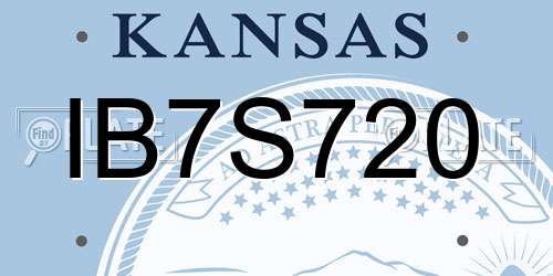 IB7S720 Kansas License Plate