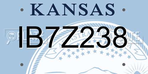 IB7Z238 Kansas License Plate